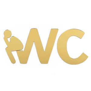Дзеркальний декор акриловий самоклеючий WC золото, 3шт (D) SW-00002525