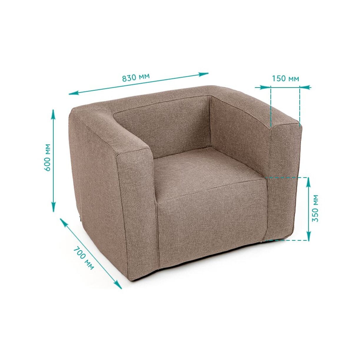 Комплект надувних меблів диван і 2 крісла Коричневий SW-00002657 - Image 4